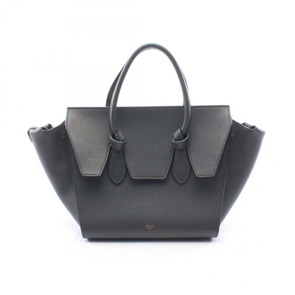 Celine Tie Tote Hand Bag Leather Gray #351724C79B